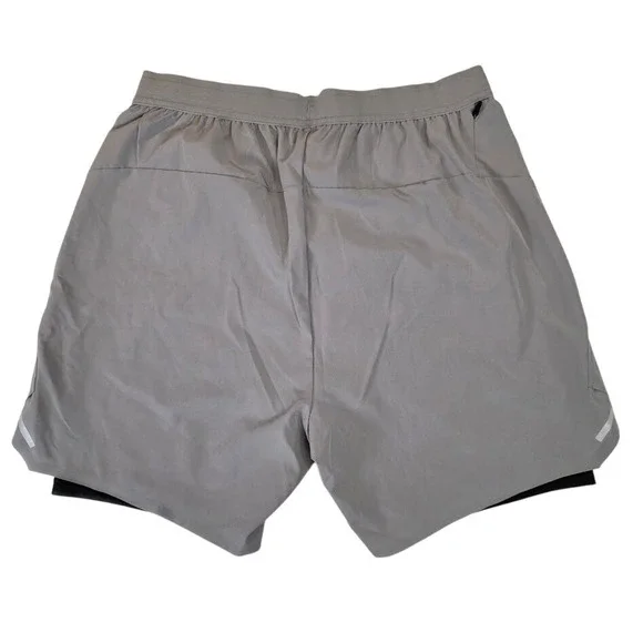 BYLT Men's Medium Swift 2-in-1 Workout Shorts Gray Black Compression Liner KPO12 - Picture 2 of 11